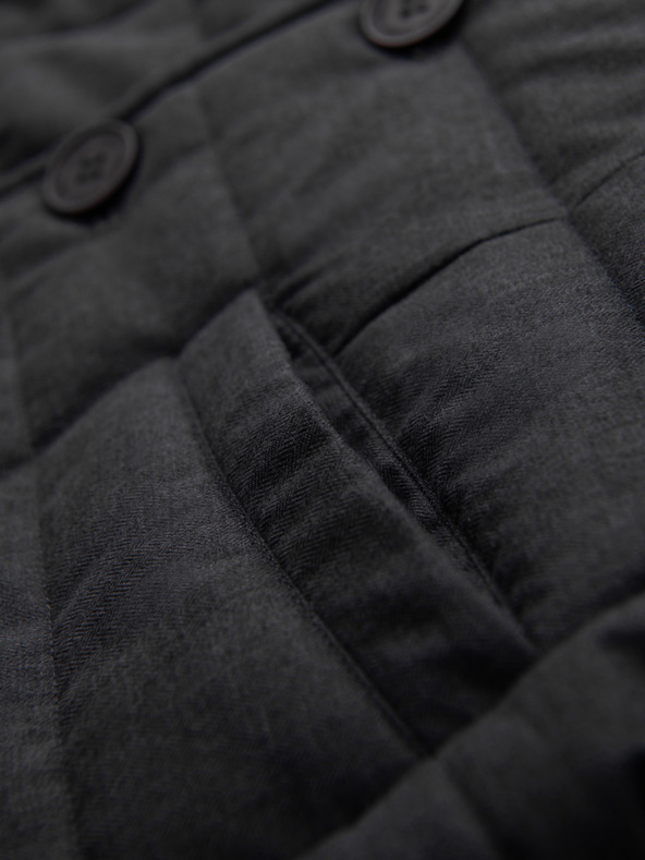 Ombre Clothing Moška prešivana elegantna vest - grafit melanž V1 OM-JAVJ-0275 Ombre Clothing