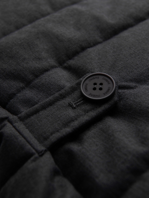 Ombre Clothing Moška prešivana elegantna vest - grafit melanž V1 OM-JAVJ-0275 Ombre Clothing