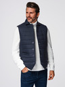 Ombre Clothing Moška elegantna prešivana vest - temno modra melanž V3 OM-JAVJ-0275 Ombre Clothing