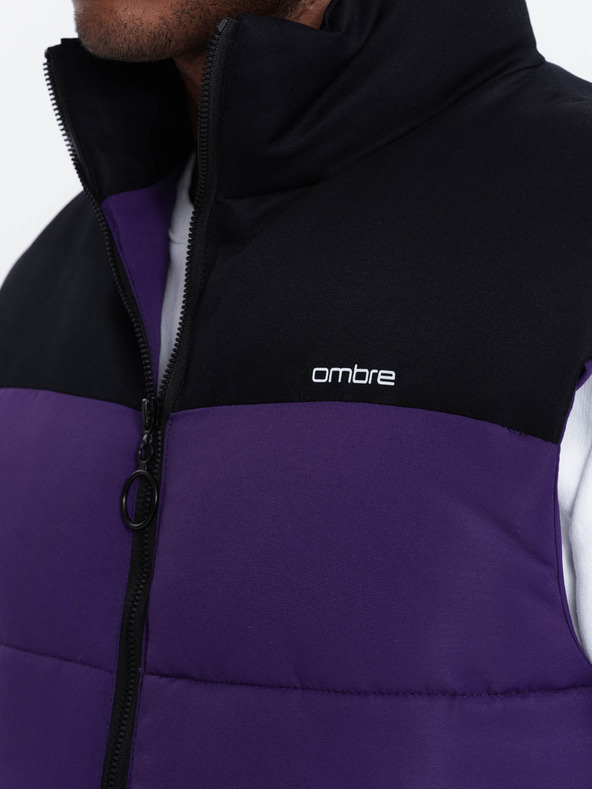 Ombre Clothing MOŠKA PREŠIVANA MAJICA BREZ ROKAVOV V63 - VIJOLIČNA Ombre Clothing