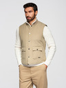 Ombre Clothing Moška neformalna brezrokavna vest z navpičnim prešivanjem - bež V2 OM-JAVJ-0323 Ombre Clothing