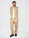 Ombre Clothing Moška neformalna brezrokavna vest z navpičnim prešivanjem - bež V2 OM-JAVJ-0323 Ombre Clothing