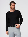 Ombre Clothing Strukturirani moški pulover s okroglim izrezom - črn V3 OM-SWSW-0181 Ombre Clothing