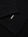 Ombre Clothing Strukturirani moški pulover s okroglim izrezom - črn V3 OM-SWSW-0181 Ombre Clothing