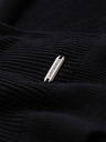 Ombre Clothing Moški rebrast pulover z gumbi pri izrezu - črna V2 OM-SWSW-0182 Ombre Clothing