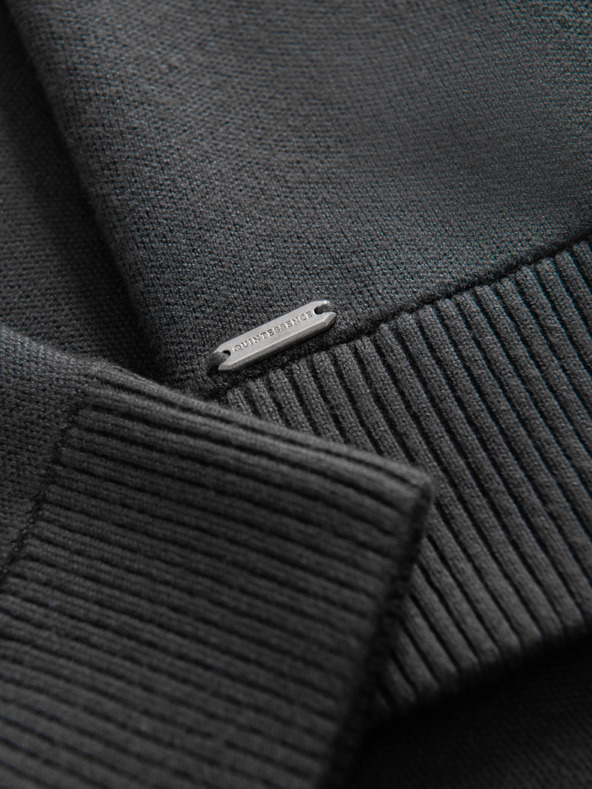 Ombre Clothing Moški pulover na zadrgo - grafitna V2 OM-SWZS-0146 Ombre Clothing