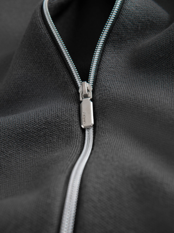 Ombre Clothing Moški pulover na zadrgo - grafitna V2 OM-SWZS-0146 Ombre Clothing