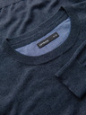 Ombre Clothing BASIC moški viskozni pulover z okroglim izrezom - temno modra melange V16 OM-SWBS-0106 Ombre Clothing