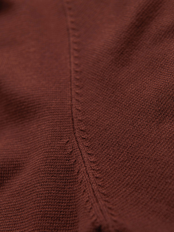 Ombre Clothing Moški pulover z okroglim izrezom iz elastične pletenine s klasičnim prepletom - bordo V4 OM-SWSW-0183 Ombre Clothing