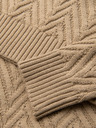 Ombre Clothing Moški pulover iz cik-cak pletenine - peščen V1 OM-SWSW-0147 Ombre Clothing