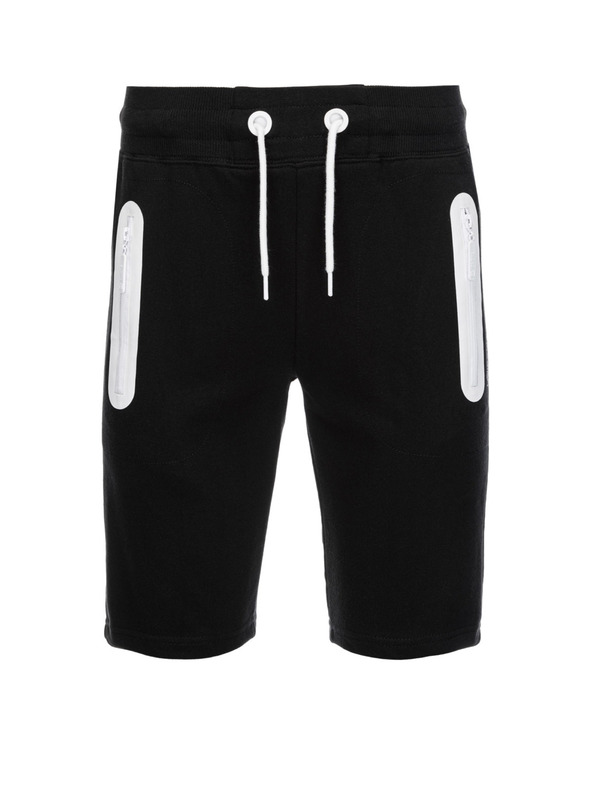 Ombre Clothing Moške trenirka kratke hlače - črna V3 W239 Ombre Clothing
