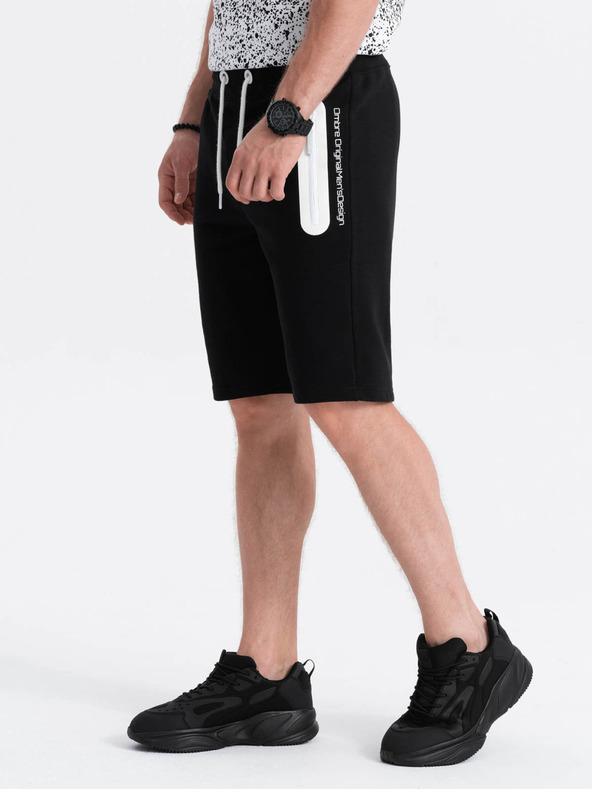 Ombre Clothing Moške trenirka kratke hlače - črna V3 W239 Ombre Clothing