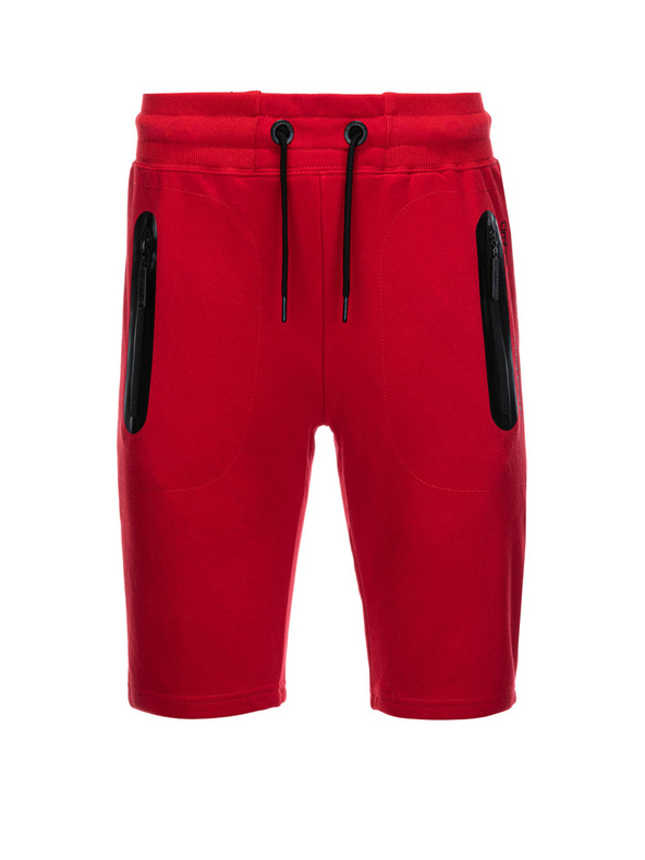 Ombre Clothing Moške trenirka kratke hlače - rdeča V2 W239 Ombre Clothing