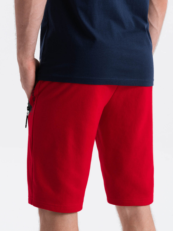 Ombre Clothing Moške trenirka kratke hlače - rdeča V2 W239 Ombre Clothing