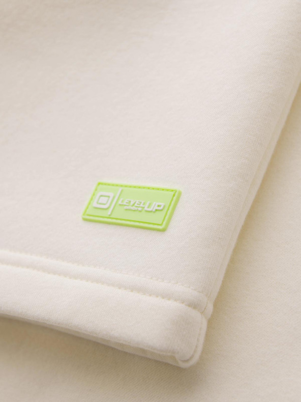 Ombre Clothing Unisex trenirka kratke hlače z rebrasto pasnico - kremna V2 OU-SRBC-0101 Ombre Clothing