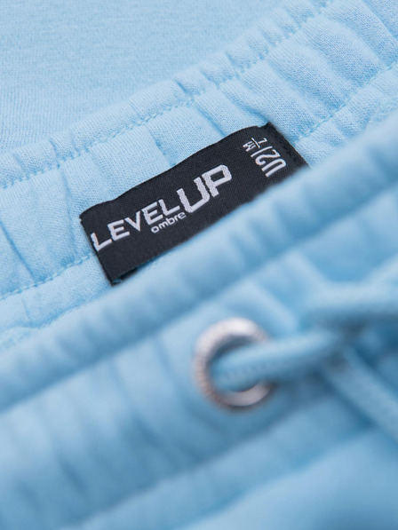 Ombre Clothing Unisex trenirka kratke hlače z rebrasto pasnico - modre V8 OU-SRBC-0101 Ombre Clothing