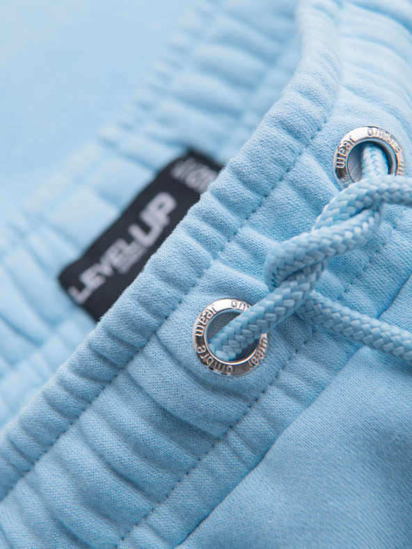 Ombre Clothing Unisex trenirka kratke hlače z rebrasto pasnico - modre V8 OU-SRBC-0101 Ombre Clothing