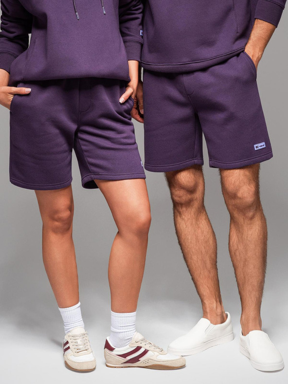 Ombre Clothing Unisex trenirka kratke hlače z vrvico v pasu - vijolične V13 OU-SRBC-0101 Ombre Clothing