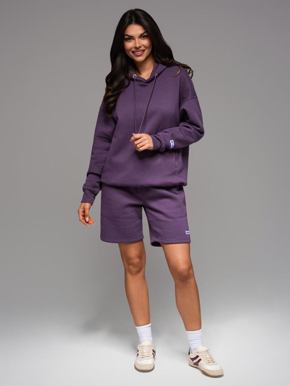 Ombre Clothing Unisex trenirka kratke hlače z vrvico v pasu - vijolične V13 OU-SRBC-0101 Ombre Clothing