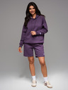 Ombre Clothing Unisex trenirka kratke hlače z vrvico v pasu - vijolične V13 OU-SRBC-0101 Ombre Clothing