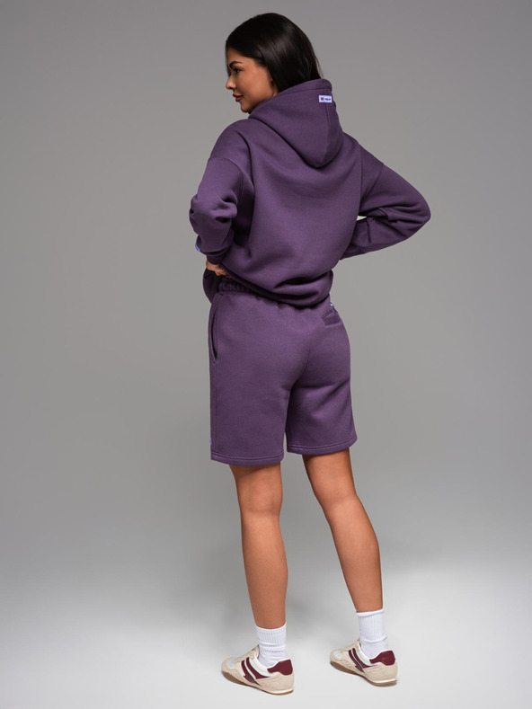 Ombre Clothing Unisex trenirka kratke hlače z vrvico v pasu - vijolične V13 OU-SRBC-0101 Ombre Clothing