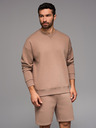 Ombre Clothing Unisex trenirka kratke hlače z rebrasto pasnico - rjave V16 OU-SRBC-0101 Ombre Clothing