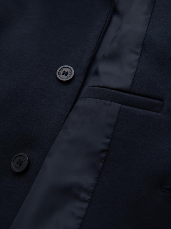 Ombre Clothing Moška pletena jakna v prilegajočem kroju - temno modra V3 OM-BLZB-0100 Ombre Clothing