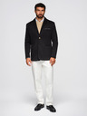 Ombre Clothing Moška pletena jakna v prilegajočem kroju - črna V5 OM-BLZB-0100 Ombre Clothing