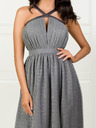 Edoti Ženski maksi obleki na ozkih pasih z vgrajenim izrezom INGI DLR201 - siva EDOTI