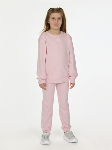 Under Armour Dekliški set Under Armour UA RIVAL CREWNECK SET-PNK