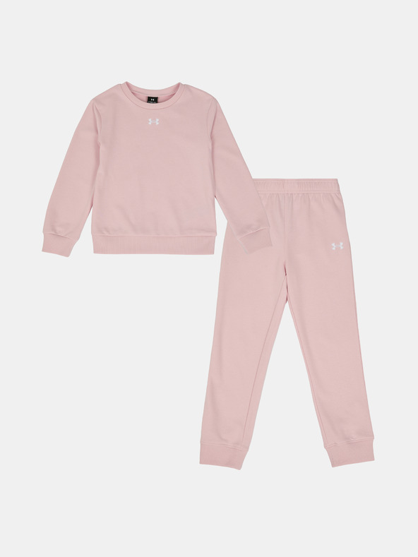 Under Armour Dekliški set Under Armour UA RIVAL CREWNECK SET-PNK