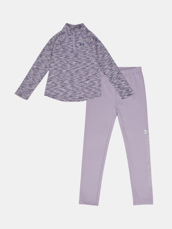 Under Armour Dekliški set Under Armour UA 1/4 ZIP LEGGING SET-PPL