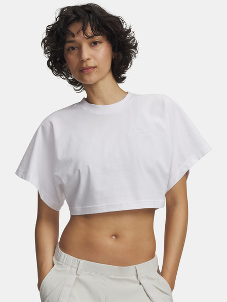 Under Armour Ženska majica Under Armour Cropped Script SS Tee-WHT