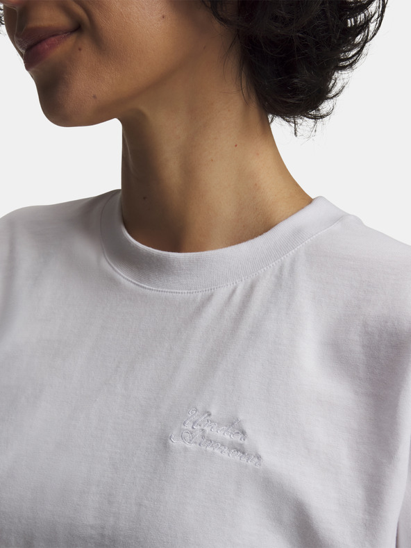 Under Armour Ženska majica Under Armour Cropped Script SS Tee-WHT