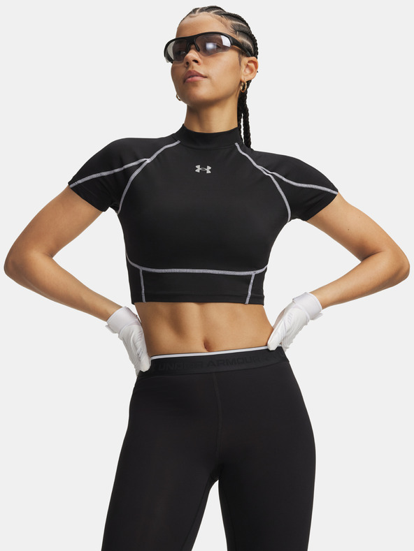 Under Armour Ženska majica Under Armour HeatGear Elite Crop Mck SS-BLK