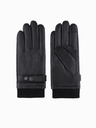 Ombre Clothing Moške usnjene rokavice s funkcijo na dotik - črne V1 OM-ACGL-0128 Ombre Clothing