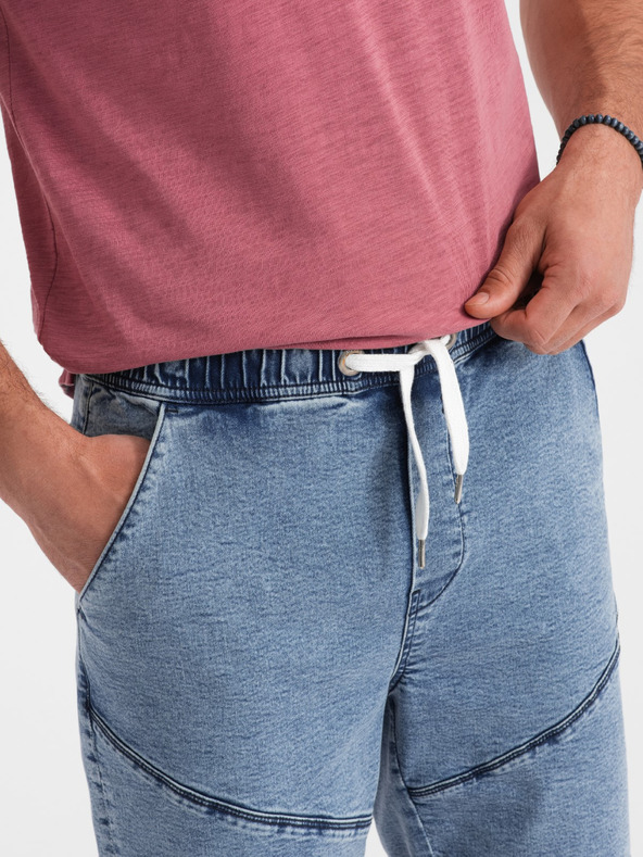 Ombre Clothing Svetlo modre moške kratke hlače iz džinsa Ombre Clothing W361