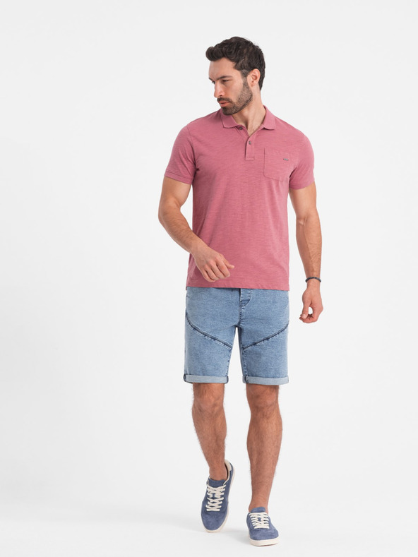 Ombre Clothing Svetlo modre moške kratke hlače iz džinsa Ombre Clothing W361