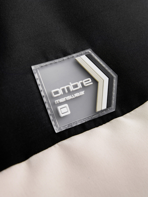 Ombre Clothing Črno-bež moški prešiti telovnik Ombre Clothing