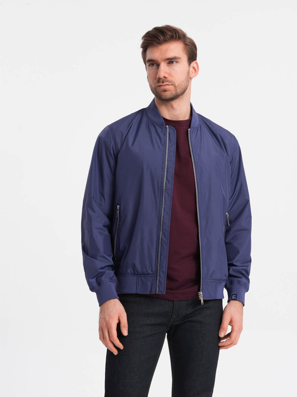 Ombre Clothing Moška pomladanska jakna C439 - mornarska barva