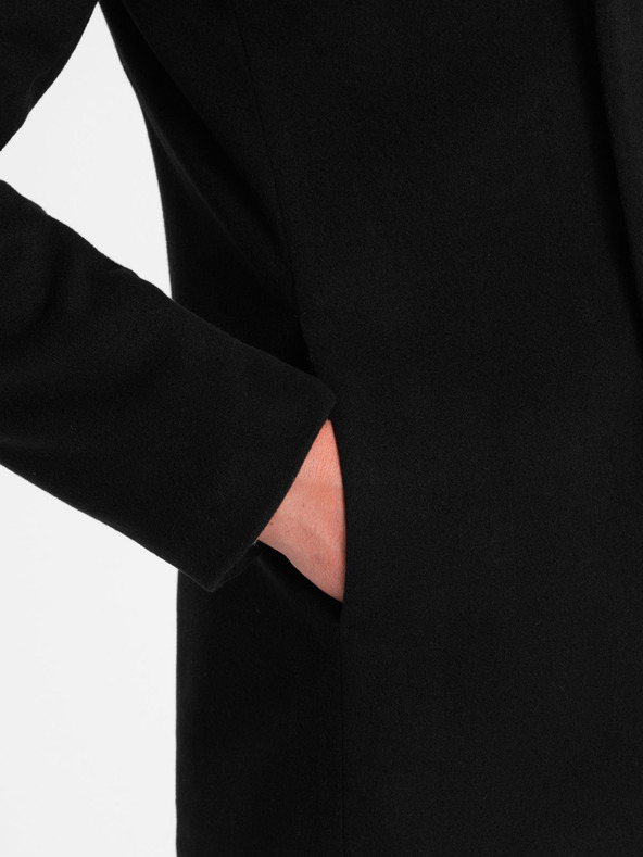 Ombre Clothing Črni moški plašč C501