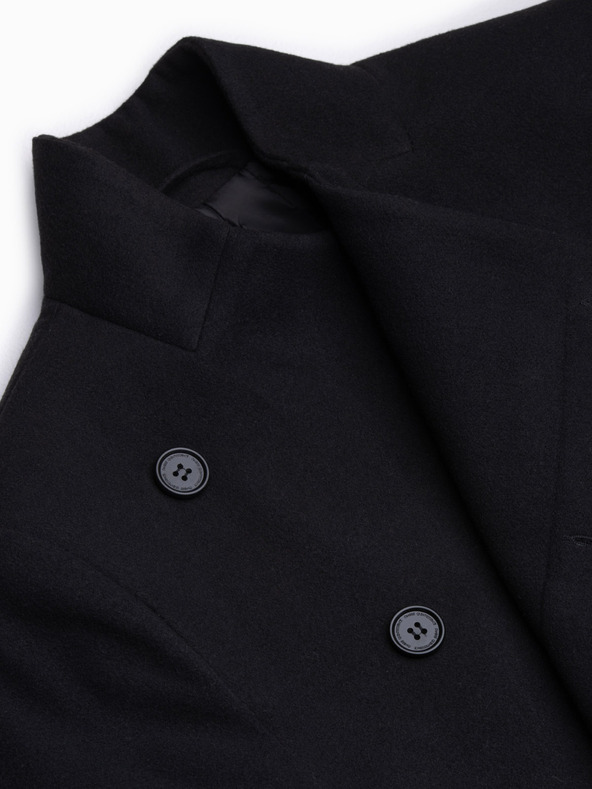 Ombre Clothing Črni moški plašč C501