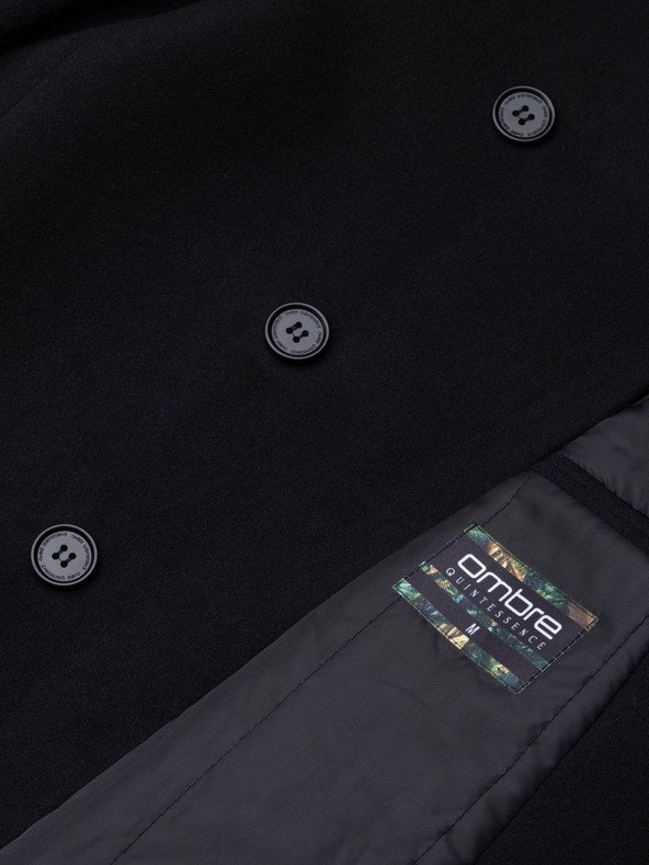 Ombre Clothing Črni moški plašč C501