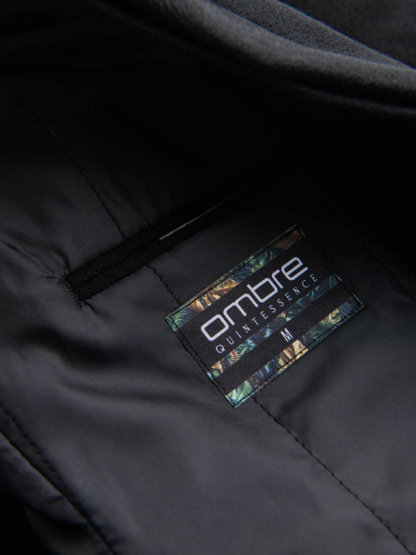 Ombre Clothing Črni moški plašč C501