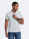 Ombre Clothing Svetlo siva moška osnovna polo majica Ombre Clothing