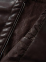 Ombre Clothing Temno rjava moška usnjena jakna Ombre Clothing
