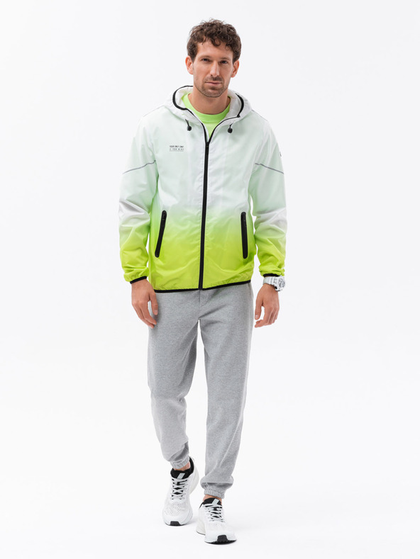 Ombre Clothing Zeleno-bela moška jakna Ombre Clothing