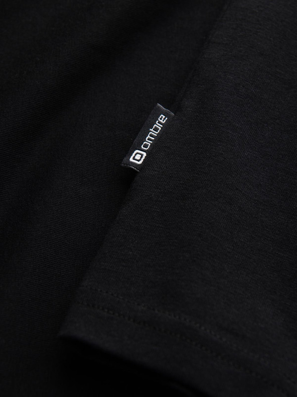 Ombre Clothing Črna moška majica z v-izrezom Ombre Clothing