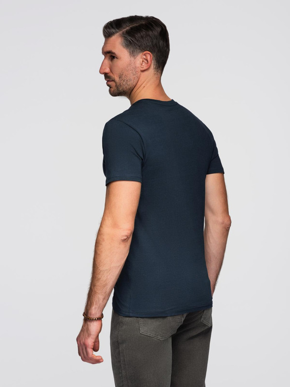 Ombre Clothing Temno modra moška majica z v-izrezom Ombre Clothing