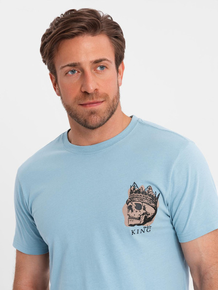 Ombre Clothing Svetlomodra moška majica Ombre oblačila